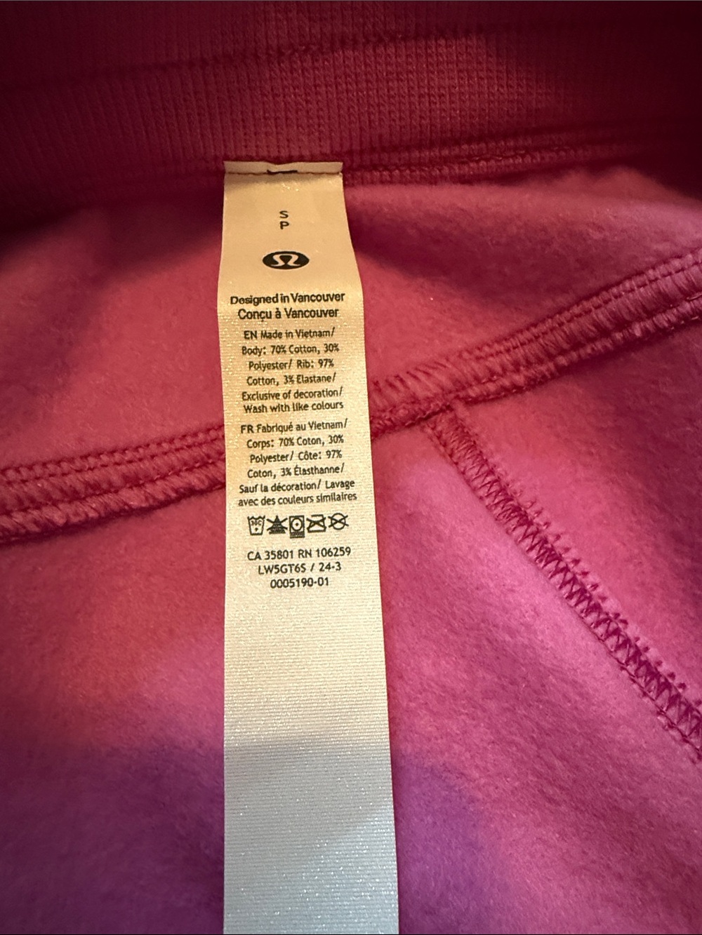Lululemon Scuba Mid-Rise Wide-Leg Pant Regular Length Pow Pink Tone Barbie NWT - Picture 10 of 11